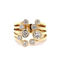 Diamond Bezel Bubble Ring 14K Gold